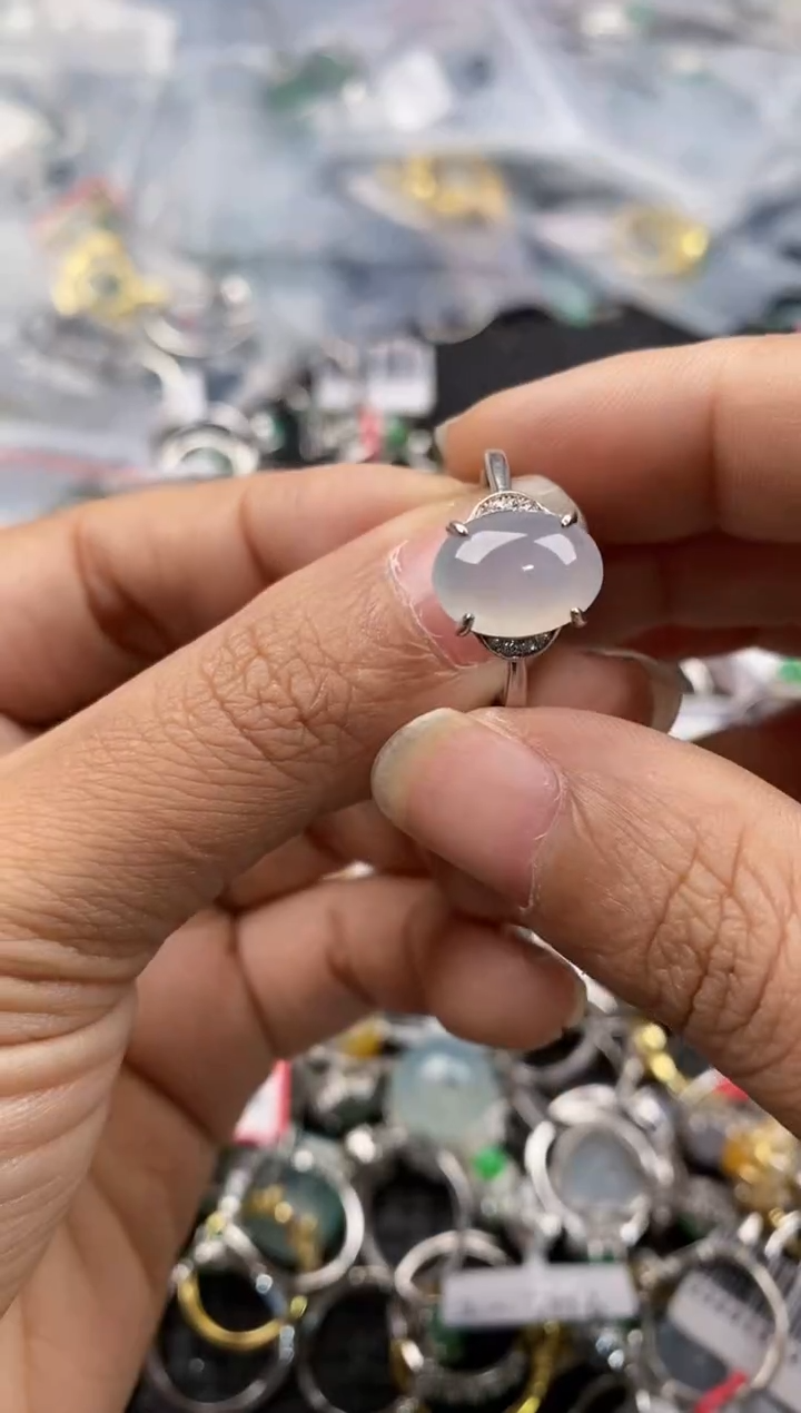 银S925镶嵌戒指翡翠1212---3