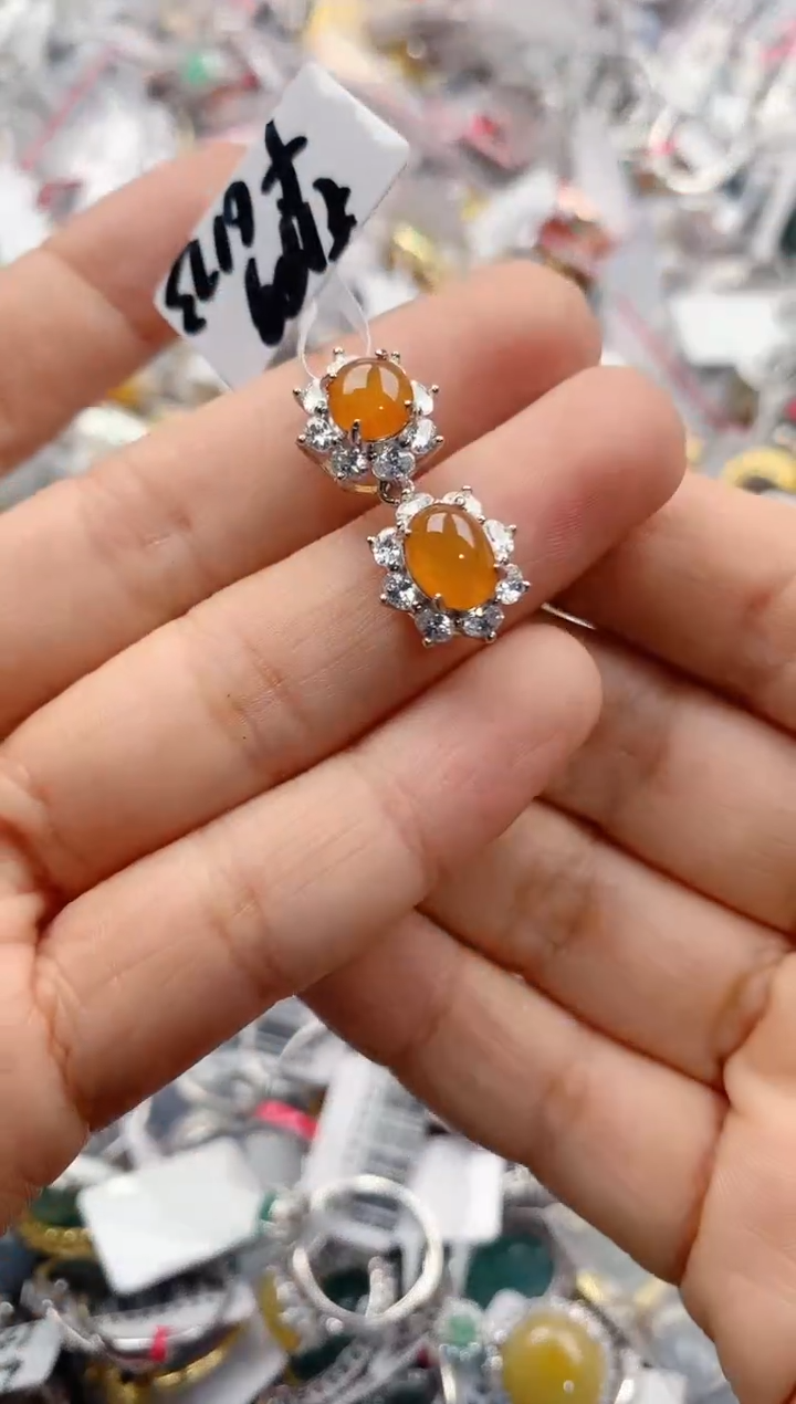 银S925镶嵌戒指翡翠222              6