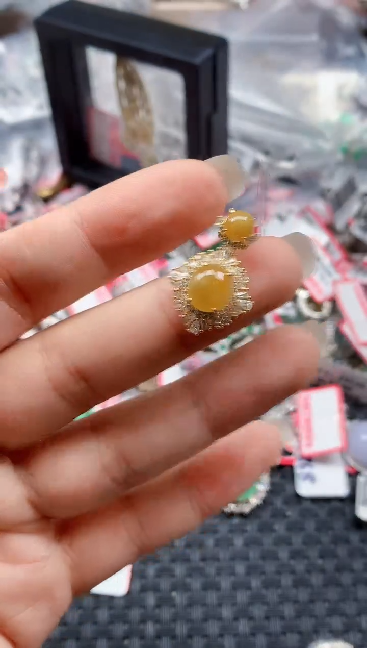 银S925镶嵌戒指翡翠天然A货缅甸翡翠