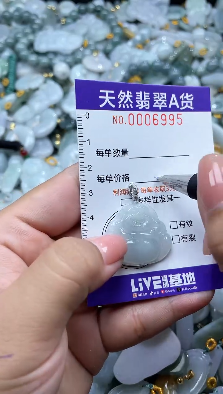 翡翠未镶嵌颈饰06995