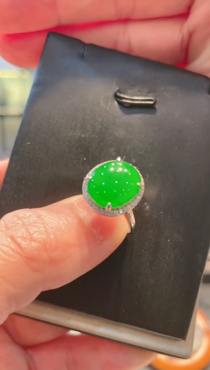 翡翠银S925镶嵌吊坠(不含链)天然A货翡翠A72