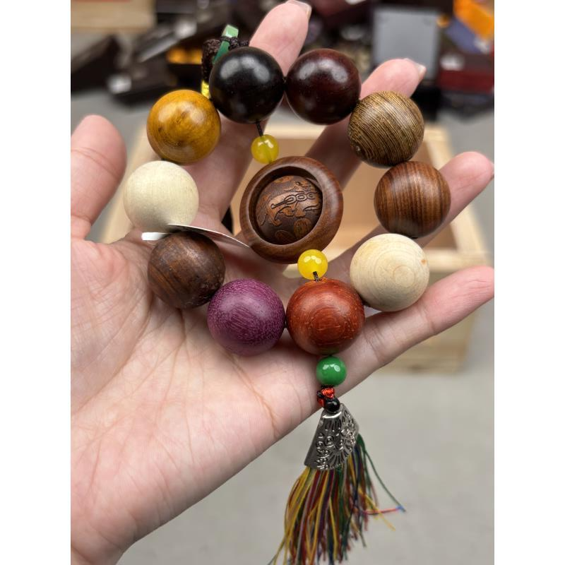 非金属木质手链  S0058-多宝珠2.0圆满款流苏持件六道2.0  无礼盒
