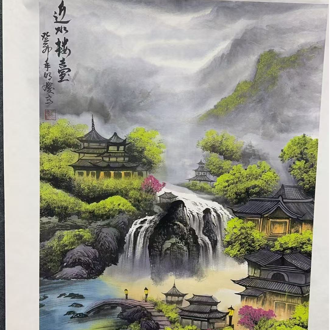 国画作品-徐明庆-四尺整张-近水楼台
