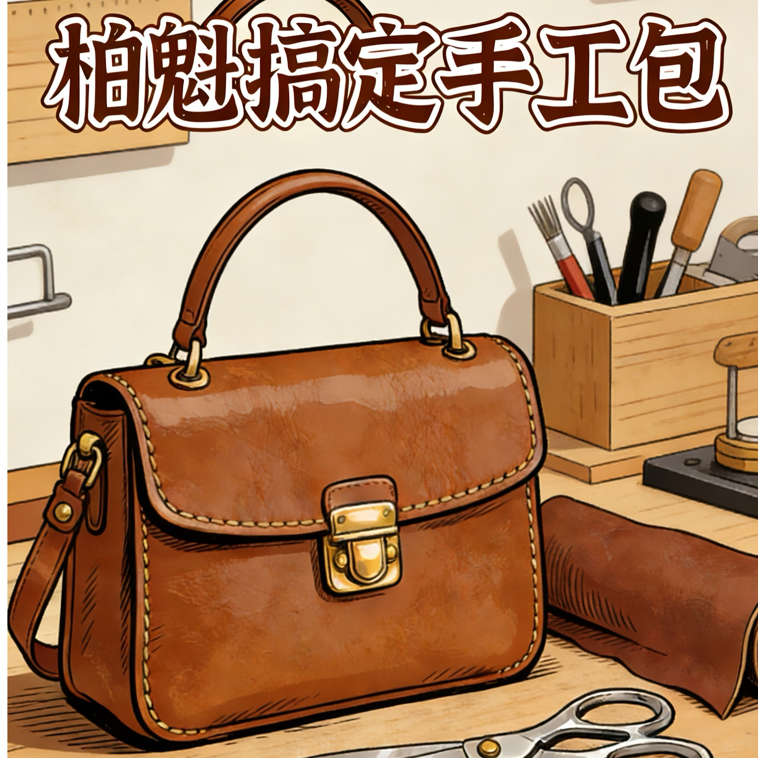 【丸子私定】高定TC牛皮琳迪包 简约单肩斜跨手工包