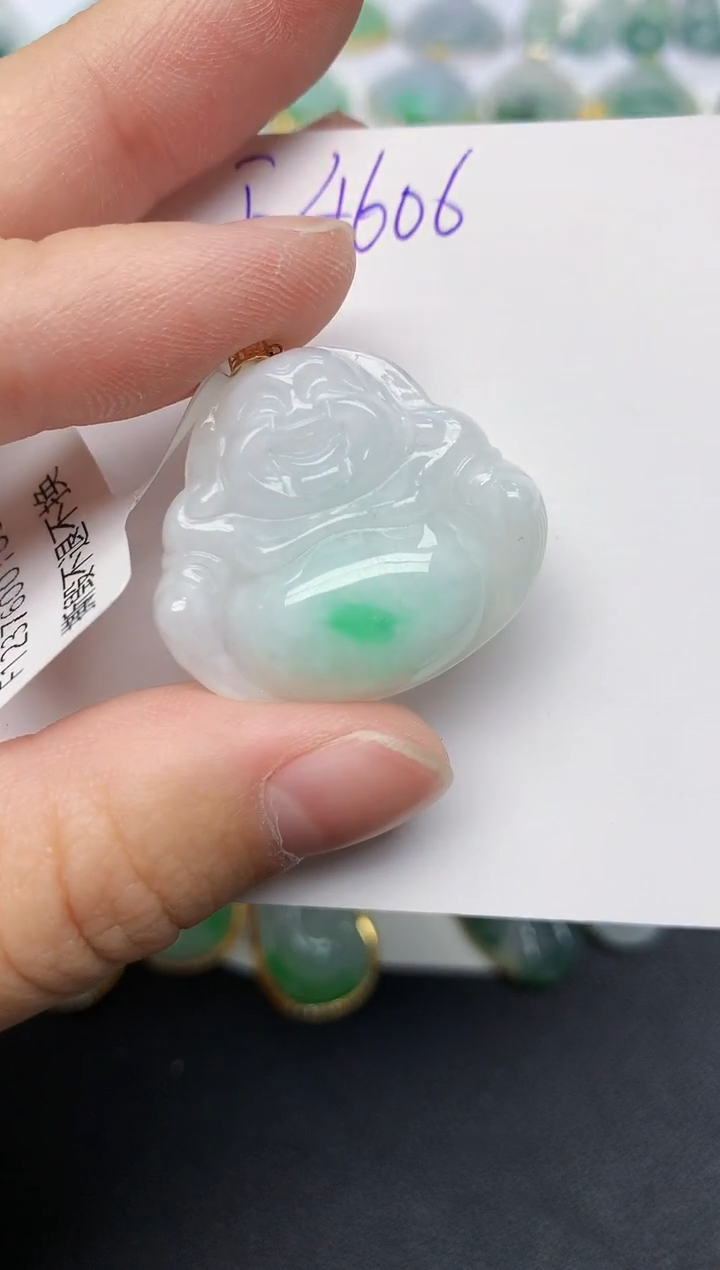 颈饰18K金镶嵌翡翠天然缅甸A货翡翠百元以上9元证书费自理