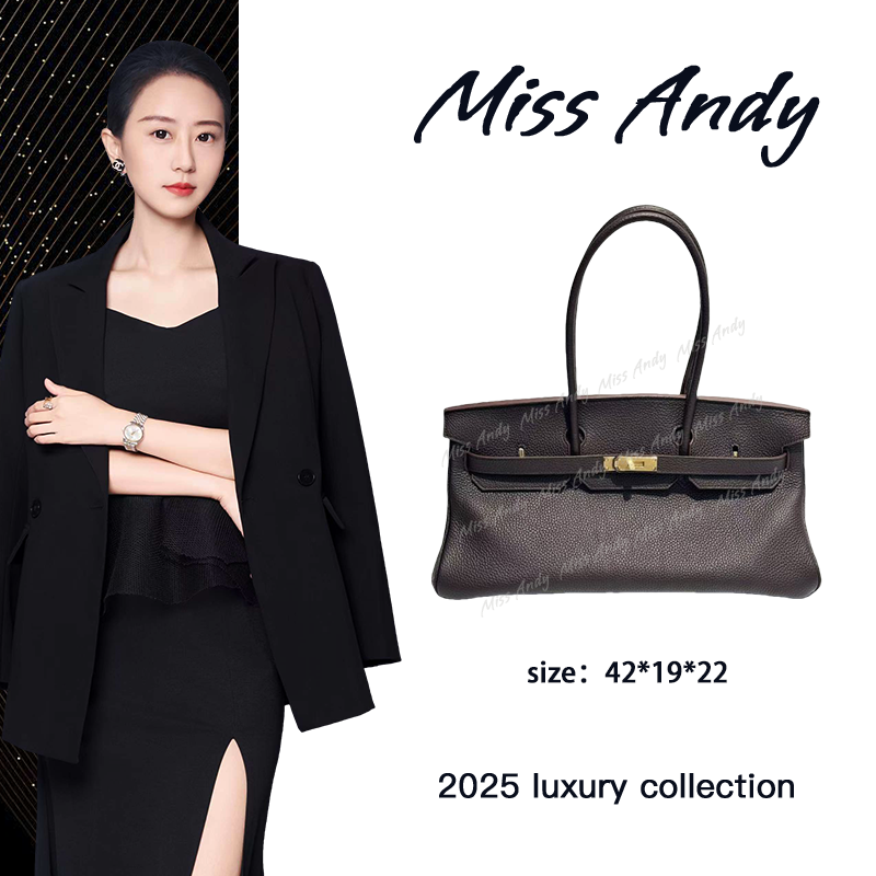 【Andy甄选】XKY-3869-坞木色大马铂42铂shouder头层手工牛皮女包