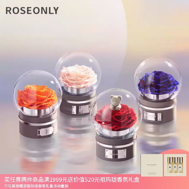 ROSEONLY诺誓12星座音乐球永生玫瑰花情人节礼物送女友