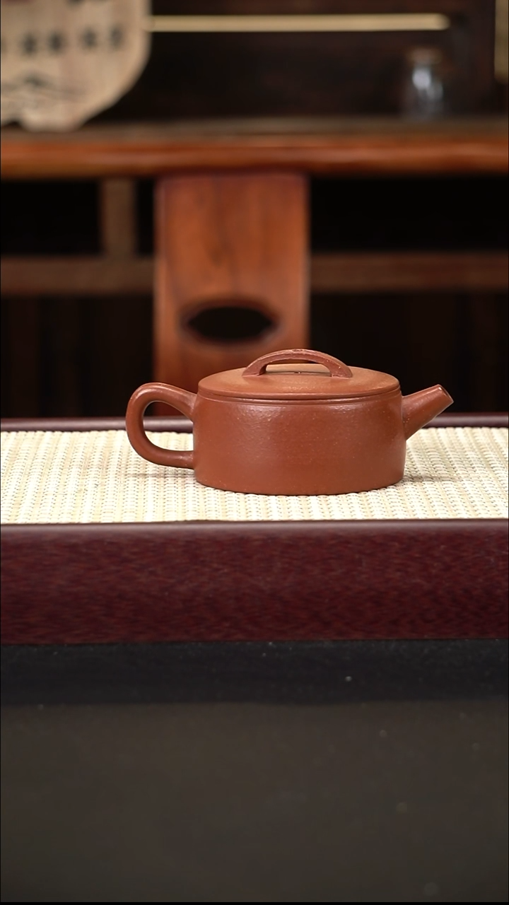茶壶紫砂红降坡 汉瓦