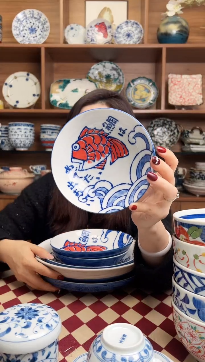 【闪购商品】瓷片西洞窑鲷鱼13.5cm钵碗   2只装