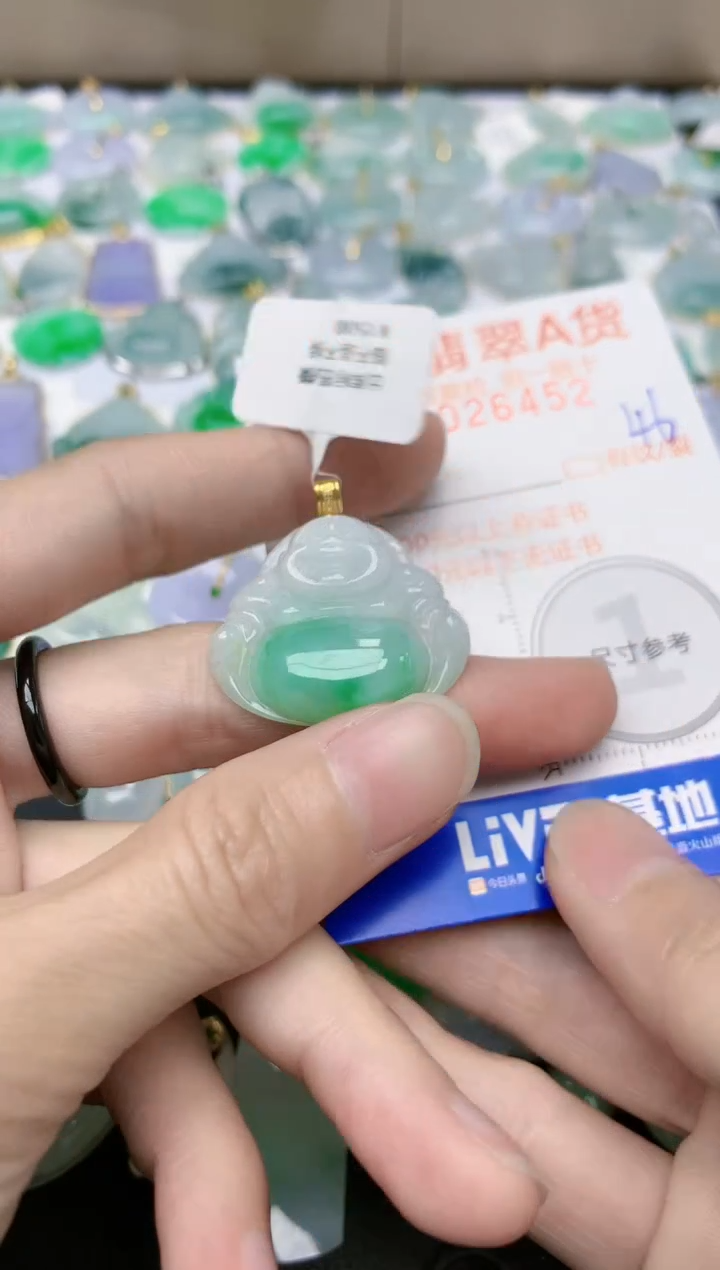 【闪购商品】翡翠颈饰18K金镶嵌天然缅甸A货翡翠