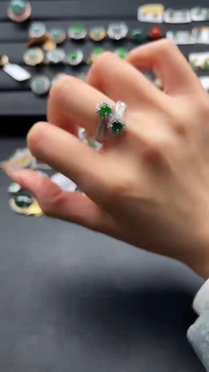 【闪购商品】翡翠戒指银S925镶嵌3463543543