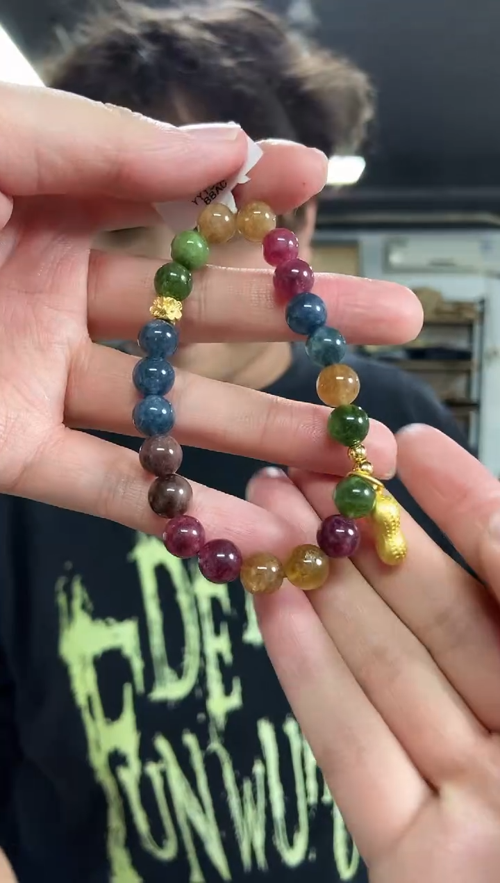 【闪购商品】碧玺手串未镶嵌多样性发其一颜色微差