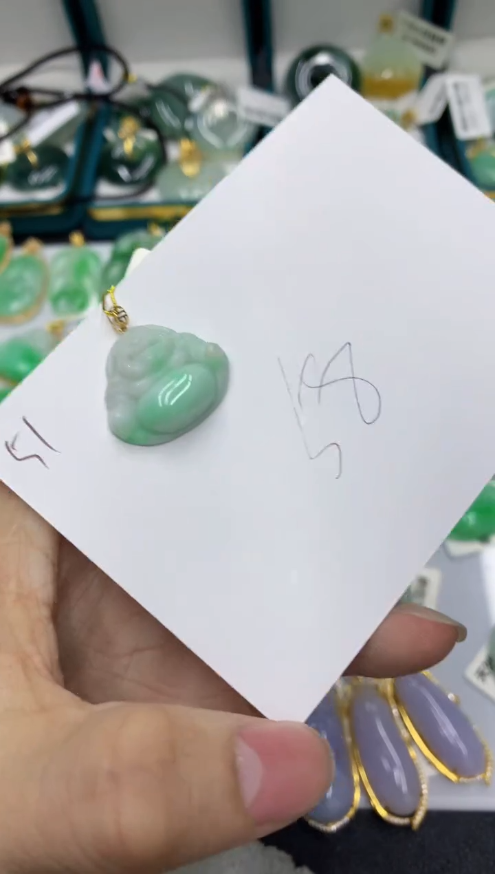 【闪购商品】翡翠颈饰18K金镶嵌123号链接