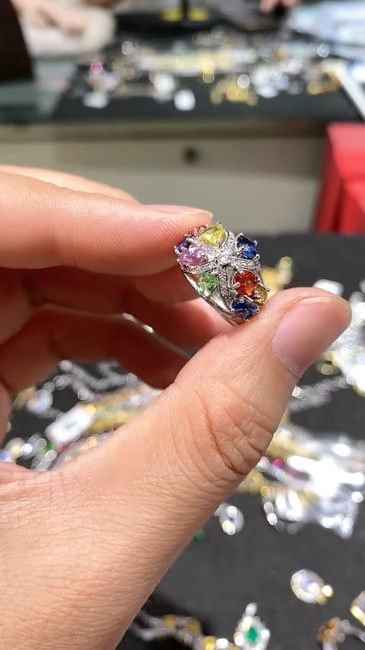 【闪购商品】蓝宝石戒指银S925镶嵌戒指