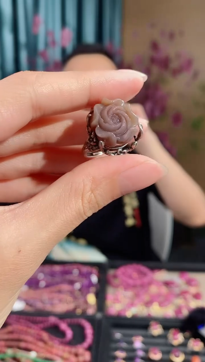 玛瑙/玉髓戒指未镶嵌213盐源玛瑙