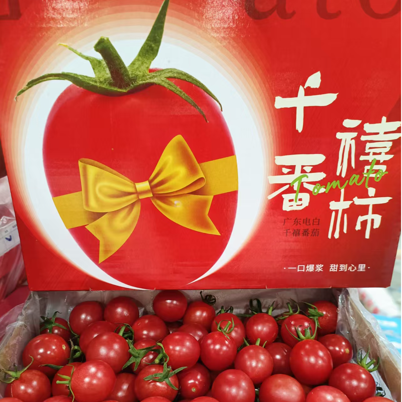 广东电白干禧番茄一口爆浆，毛重2斤