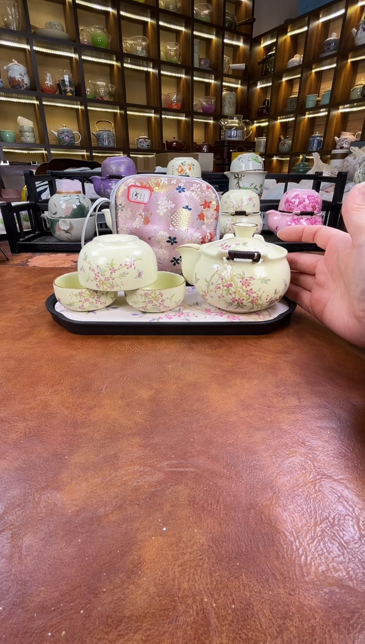 .桃花宝瓶旅行+长方桃花盘