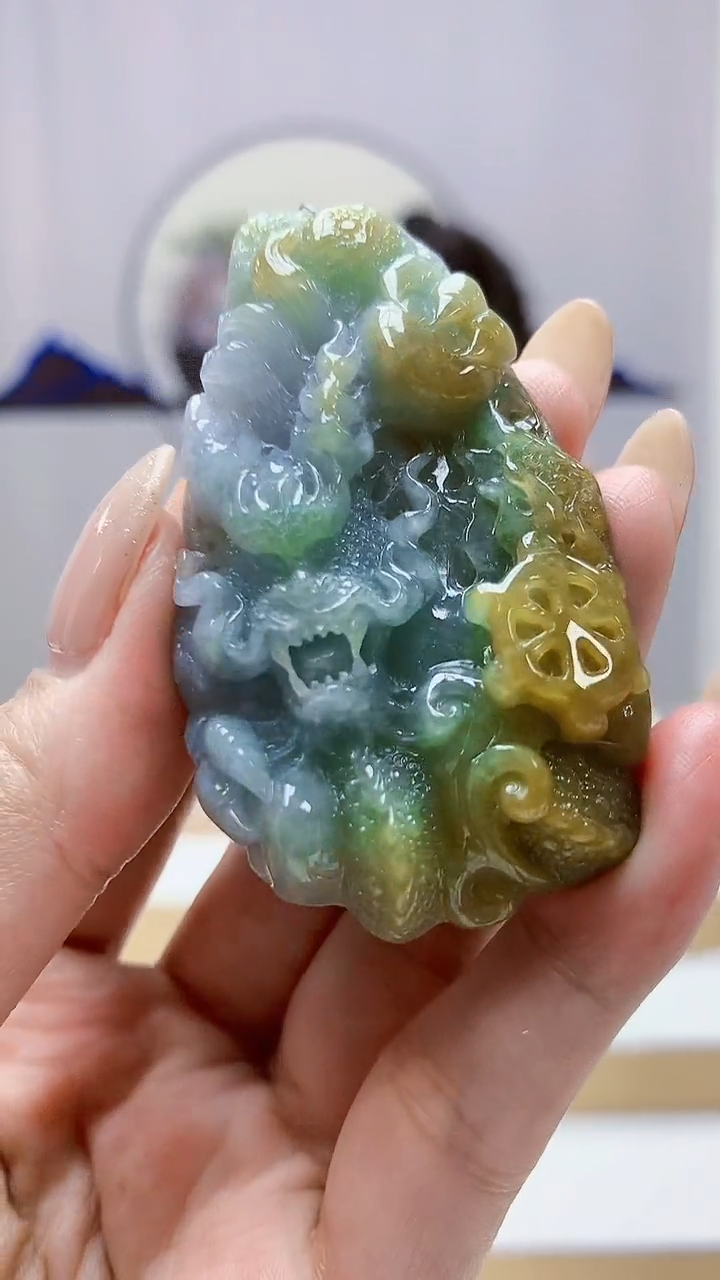 未镶嵌定制翡翠5160MM-毛货挂件11