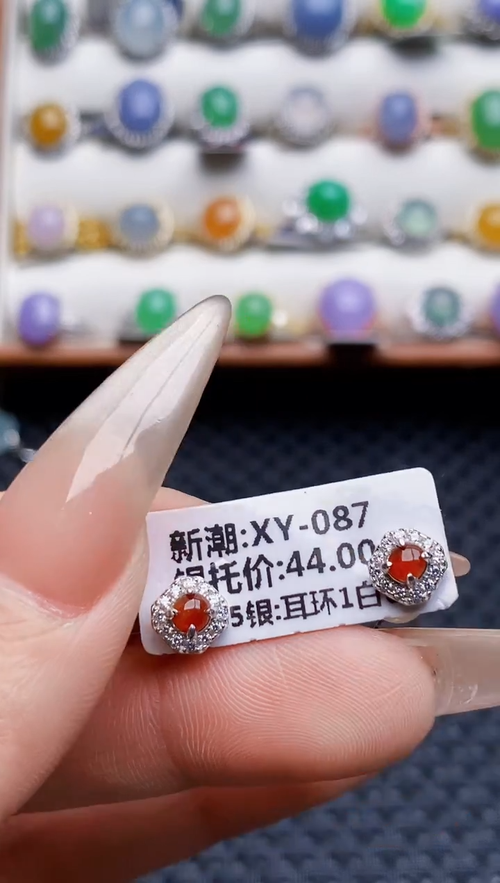 银S925镶嵌戒指翡翠9729