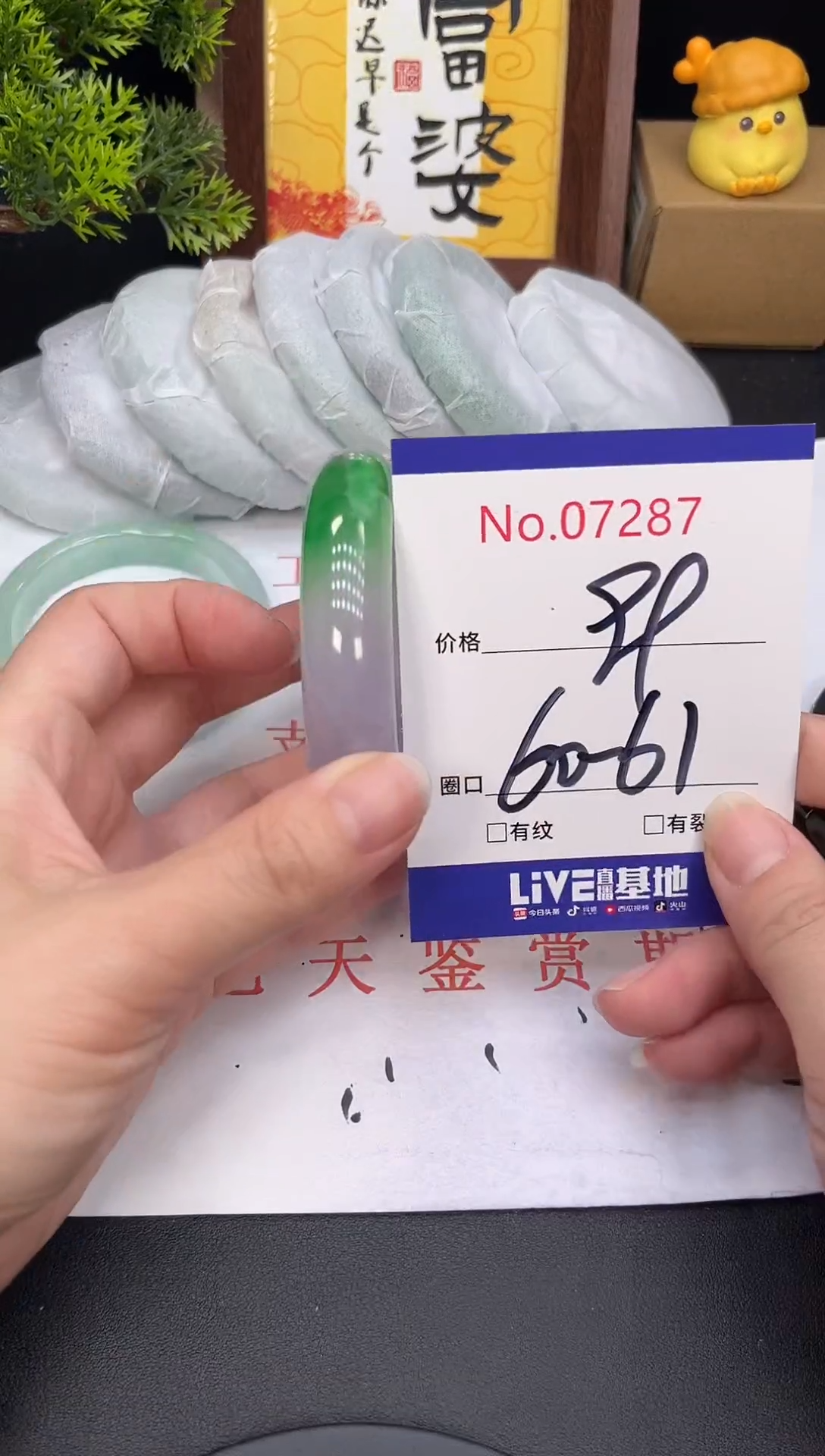 未镶嵌手镯翡翠7287