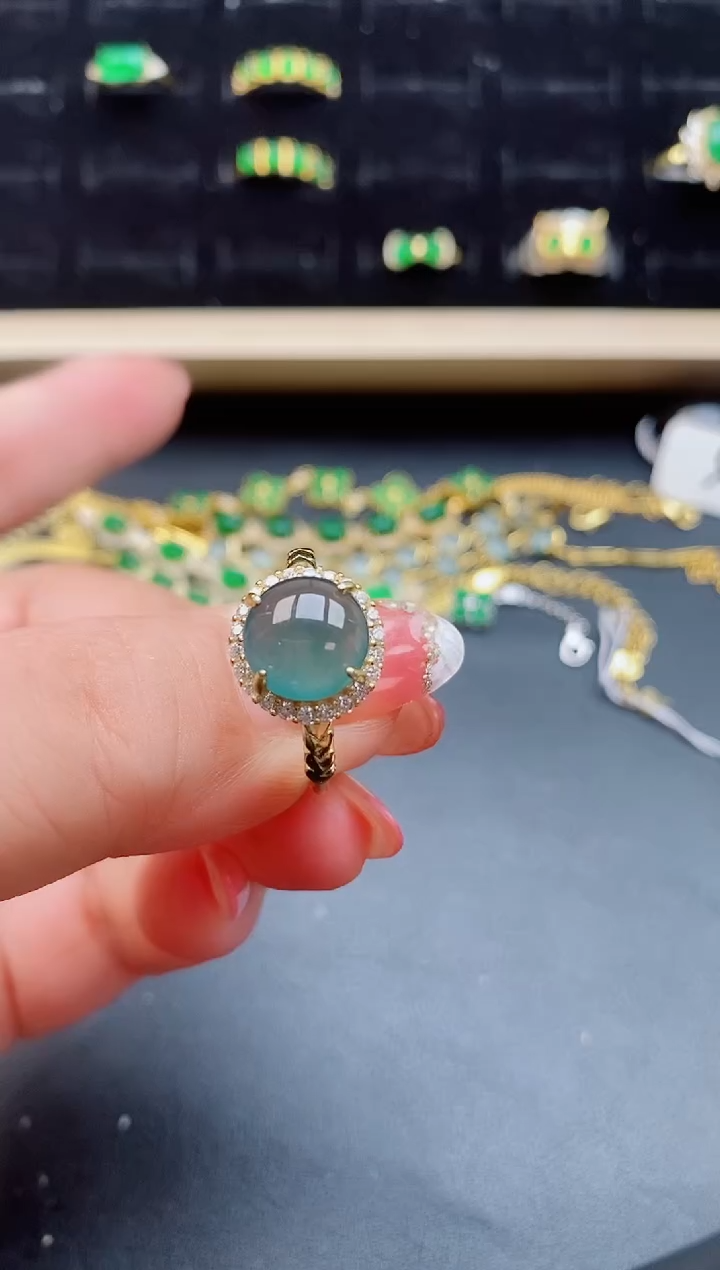 【闪购商品】翡翠戒指银S925镶嵌12121