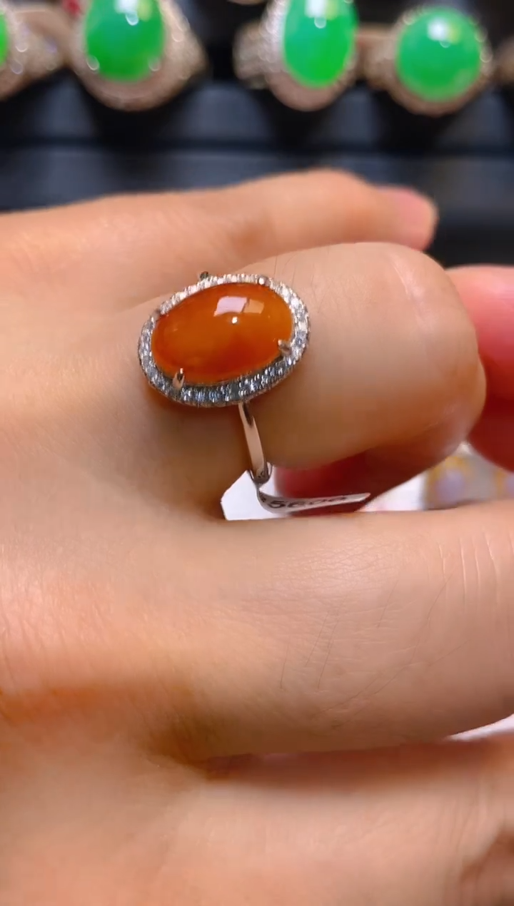 【闪购商品】翡翠耳饰银S925镶嵌天然A货翡翠1