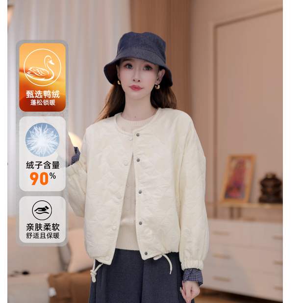 【晨曦】马克华菲90白鸭绒羽绒服冬款外穿慵懒风外套F54014A786