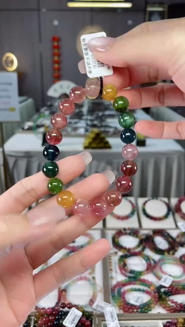 收藏级老矿碧玺单圈手串10mm+未镶嵌碧玺多样性发一条hon