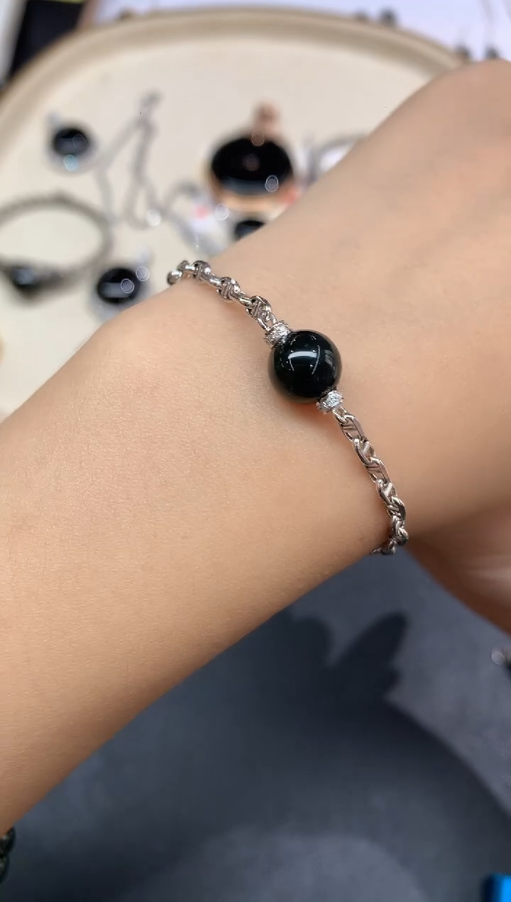 18K金镶嵌手链翡翠手链A502|3999