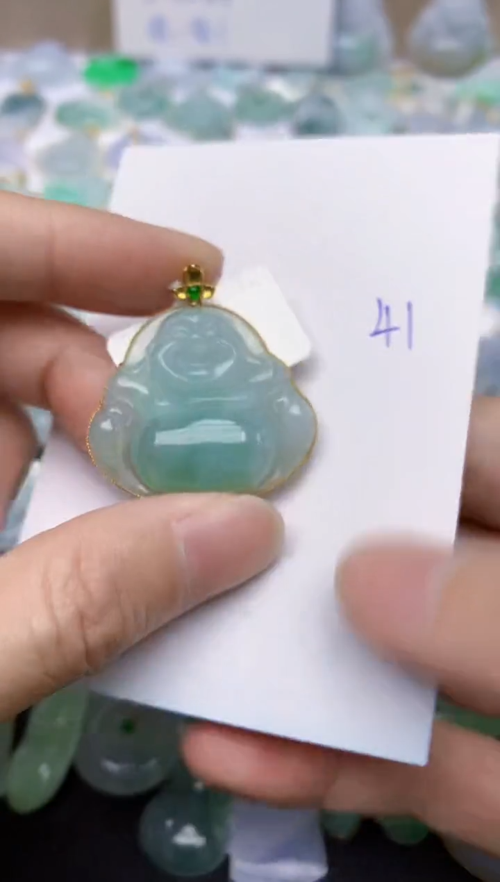 【闪购商品】翡翠颈饰18K金镶嵌41天然翡翠A货  