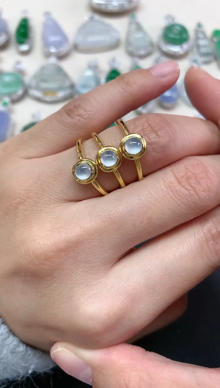 【闪购商品】翡翠戒指18K金镶嵌W32|1500