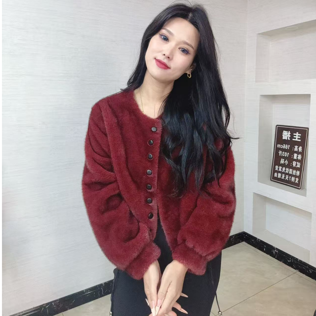 1026N女慵懒风冬季时尚短外套