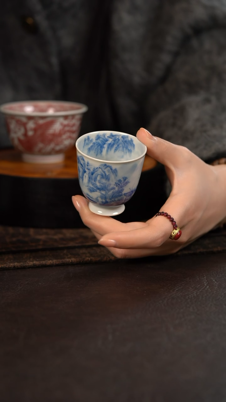 【闪购商品】杯聚澜堂重工山水大号闻香杯