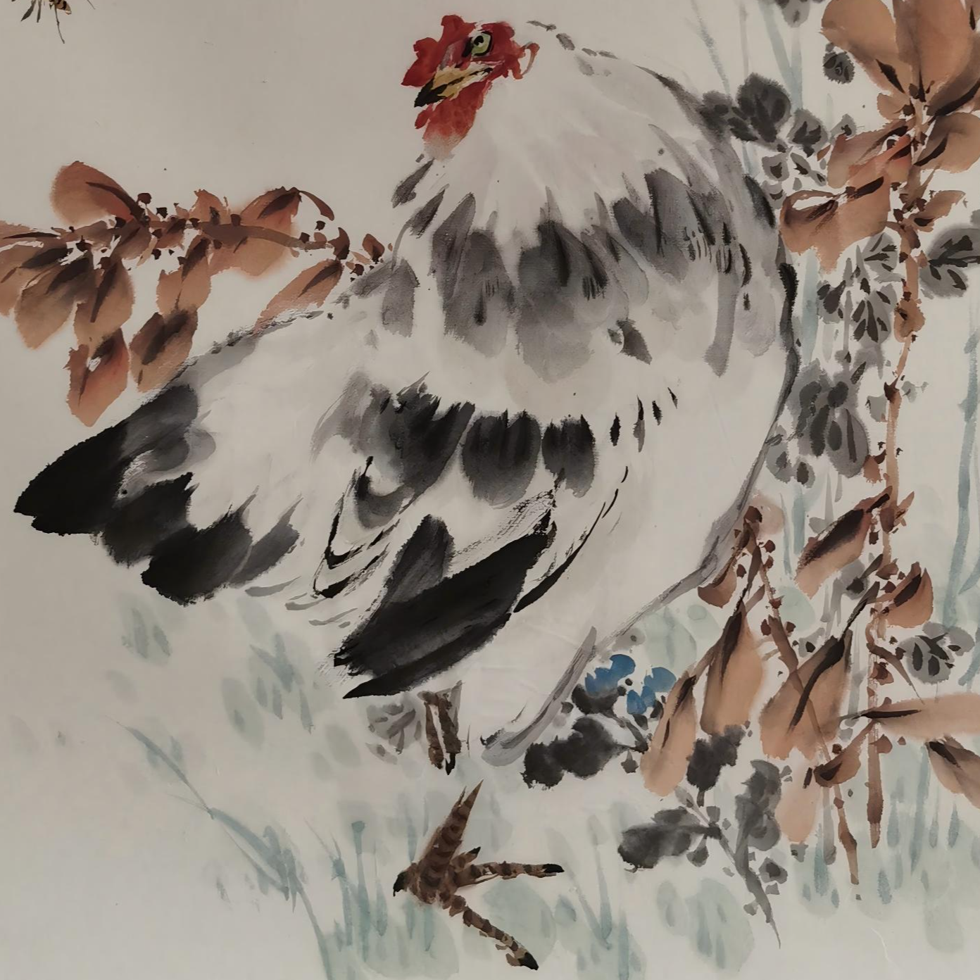 【辽拍】V240521-2-75《花卉》（2.6平尺) 纸本镜片  ws1106晚