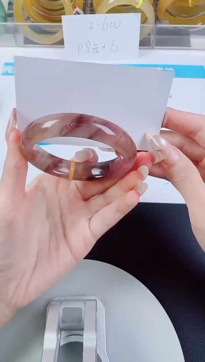 未镶嵌手镯石英质玉164--圈口53