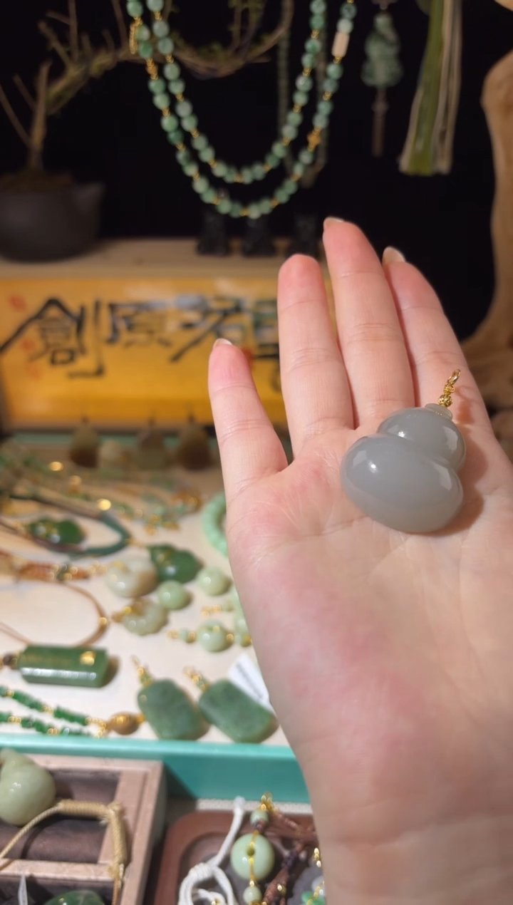 吊坠(不含链)银S925镶嵌和田玉仙禄