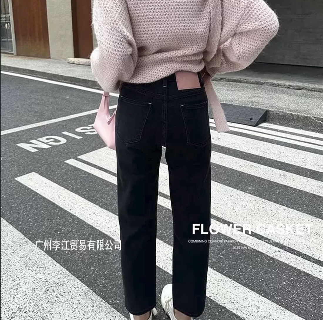 秋季新款黑色四面弹九分烟管裤修身显瘦法棍裤