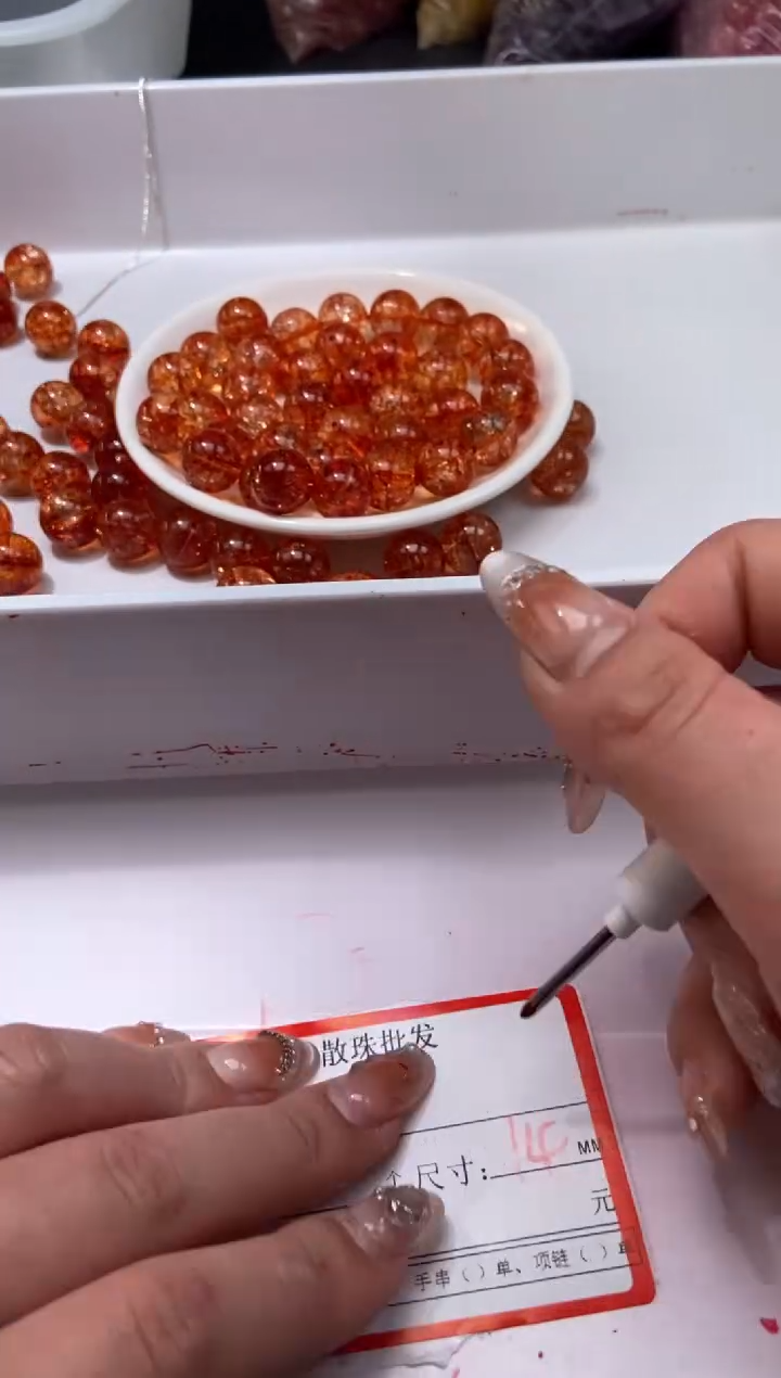 颈饰未镶嵌水晶w1794金橙碧玺14mm*3颗