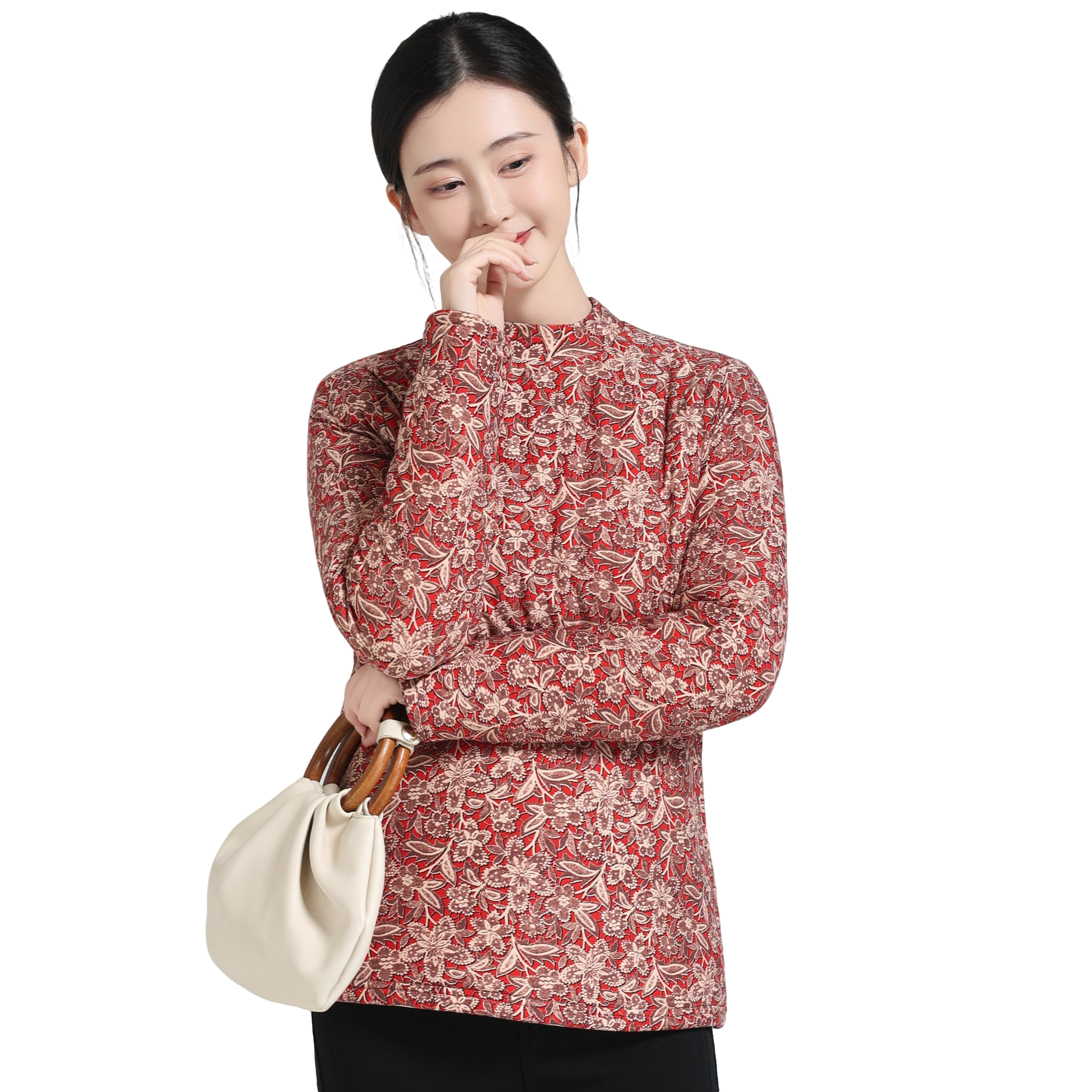 冬季女士内穿贴身棉袄中老年高领套头棉衣妈妈穿加绒加厚内胆棉袄