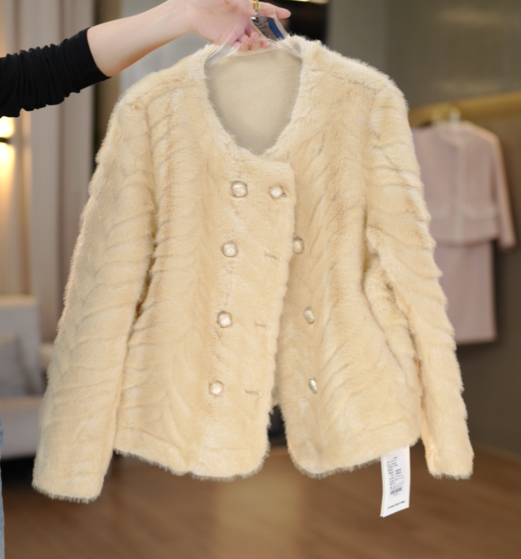 【南油虹姐】秋冬新款时尚轻奢小香风圆领千金风宽松外套