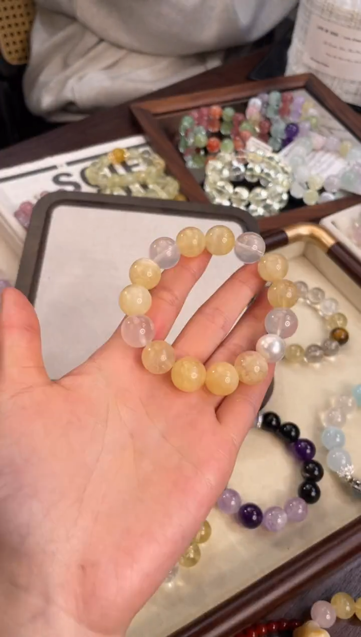 未镶嵌手链水晶奶黄包