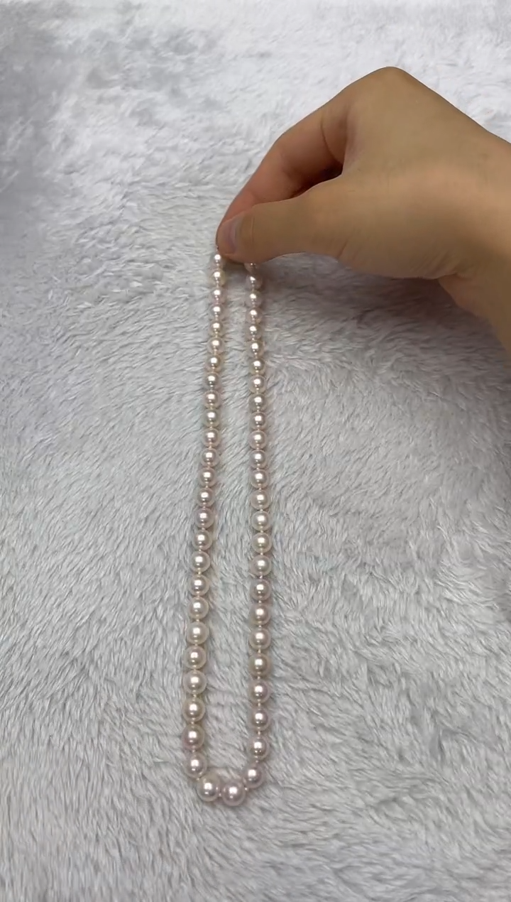海水珍珠银S925镶嵌项链AK7.5-8mm