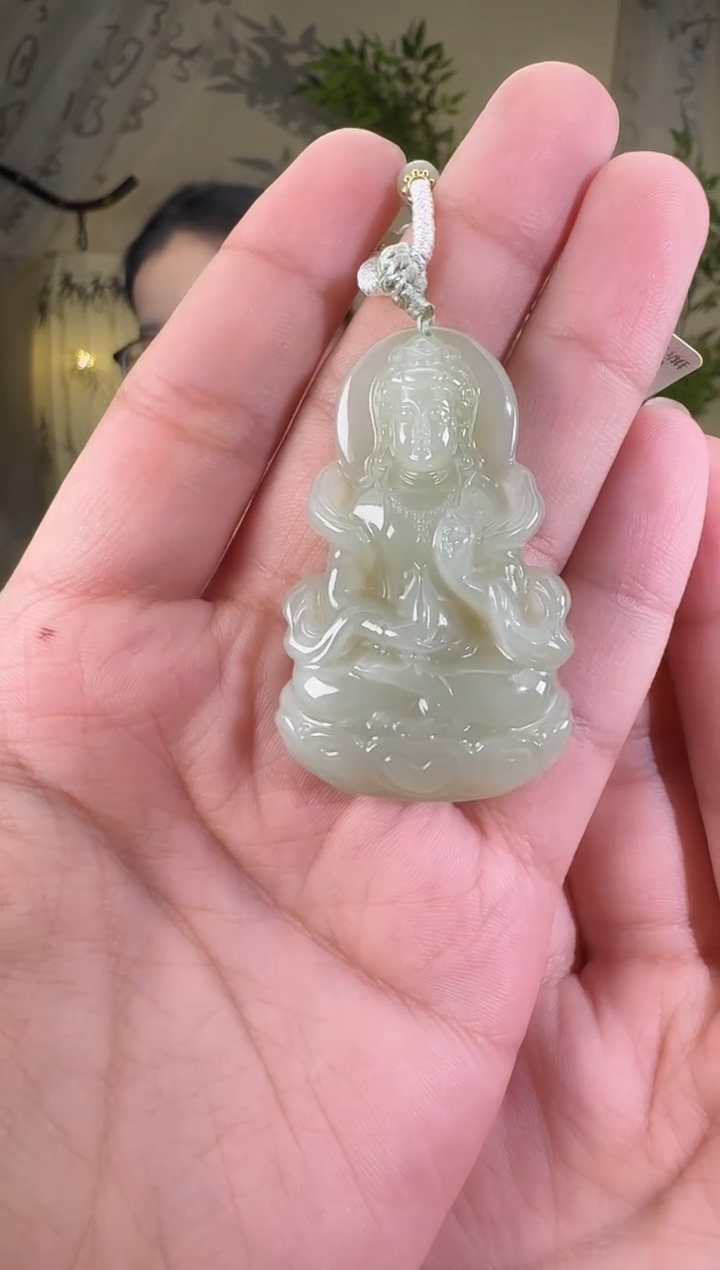 和田玉未镶嵌颈饰观音 p