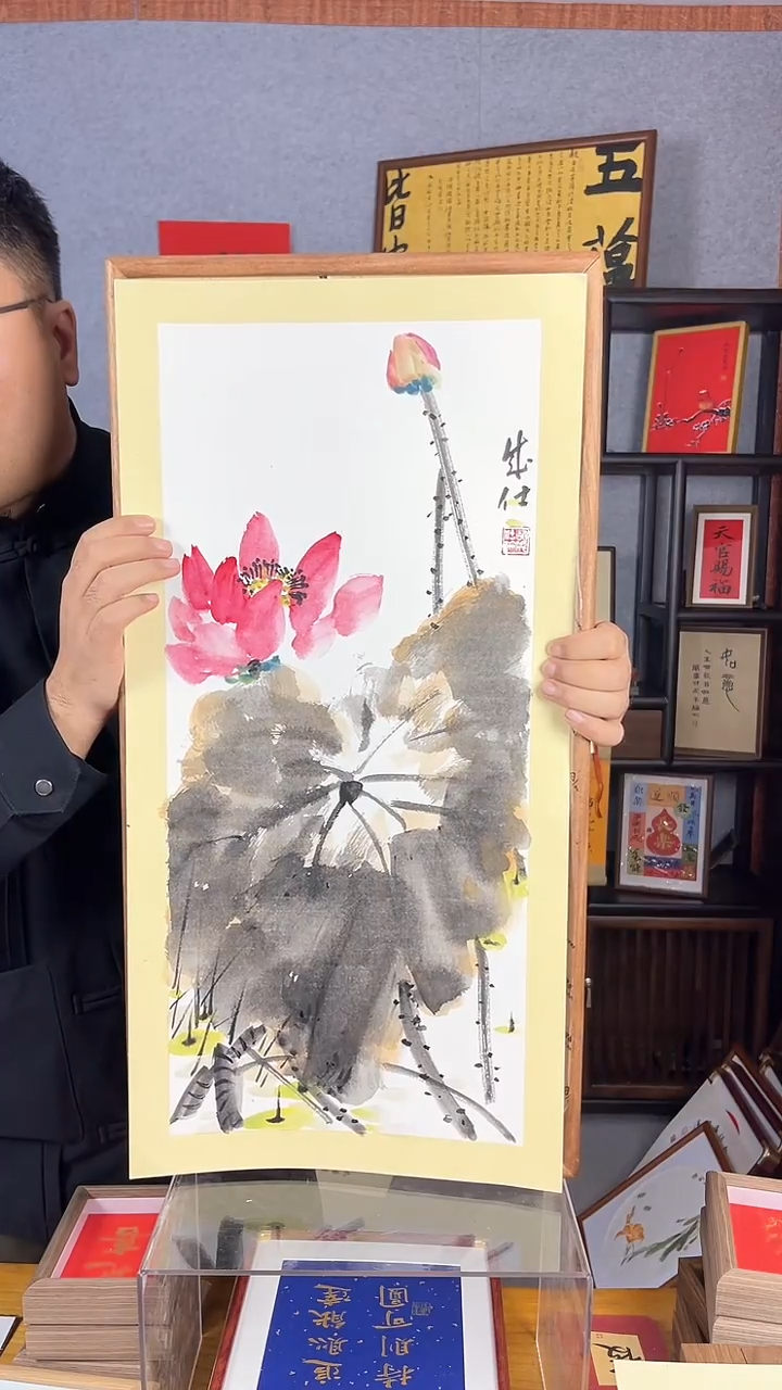 【闪购商品】书法实木大写意【荷花】68*37