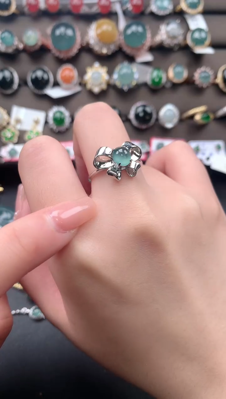 【闪购商品】翡翠戒指银S925镶嵌652135