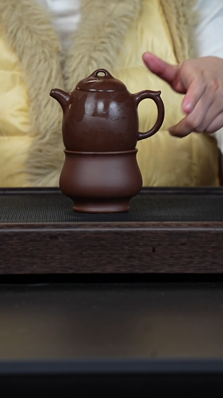 【闪购商品】紫砂茶壶土谷紫泥秦权+深井老紫泥主人杯