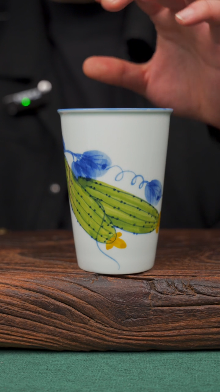 【闪购商品】瓷片32寻一缕瓷香杯釉下手工手绘瓷器