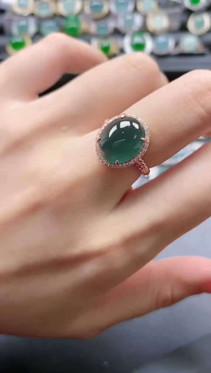 【闪购商品】翡翠戒指银S925镶嵌515111