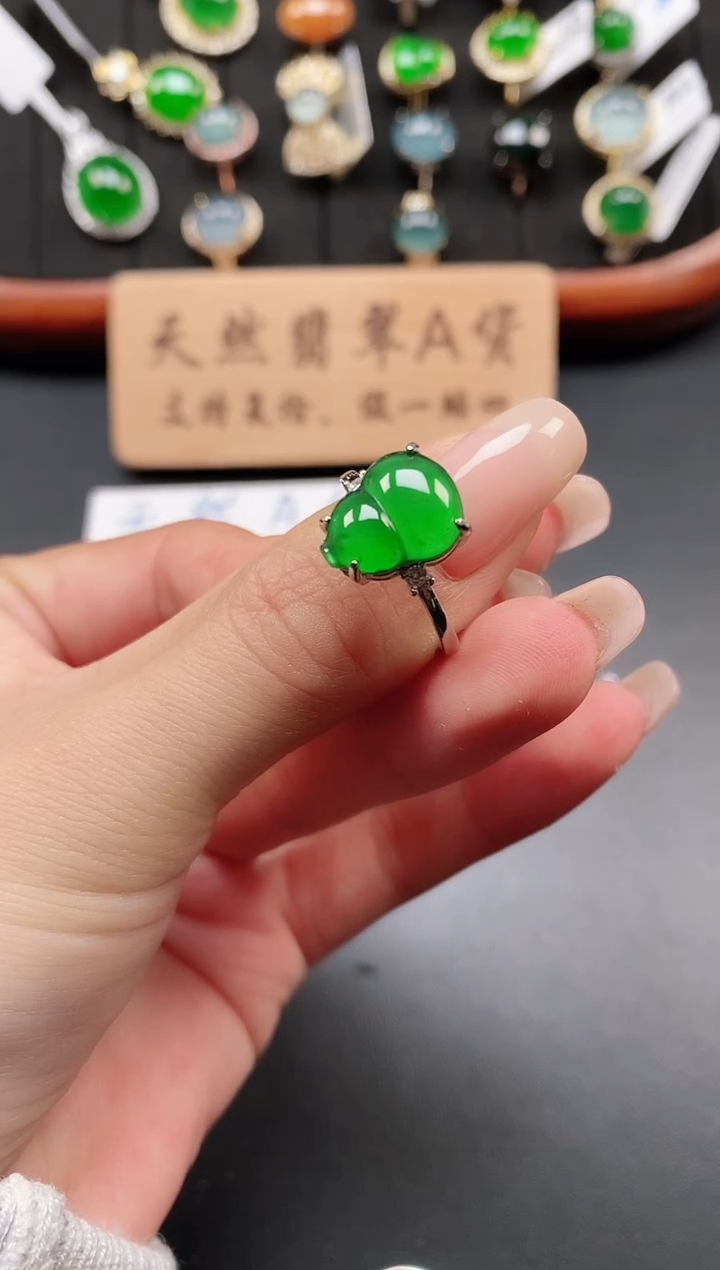 银S925镶嵌戒指翡翠11