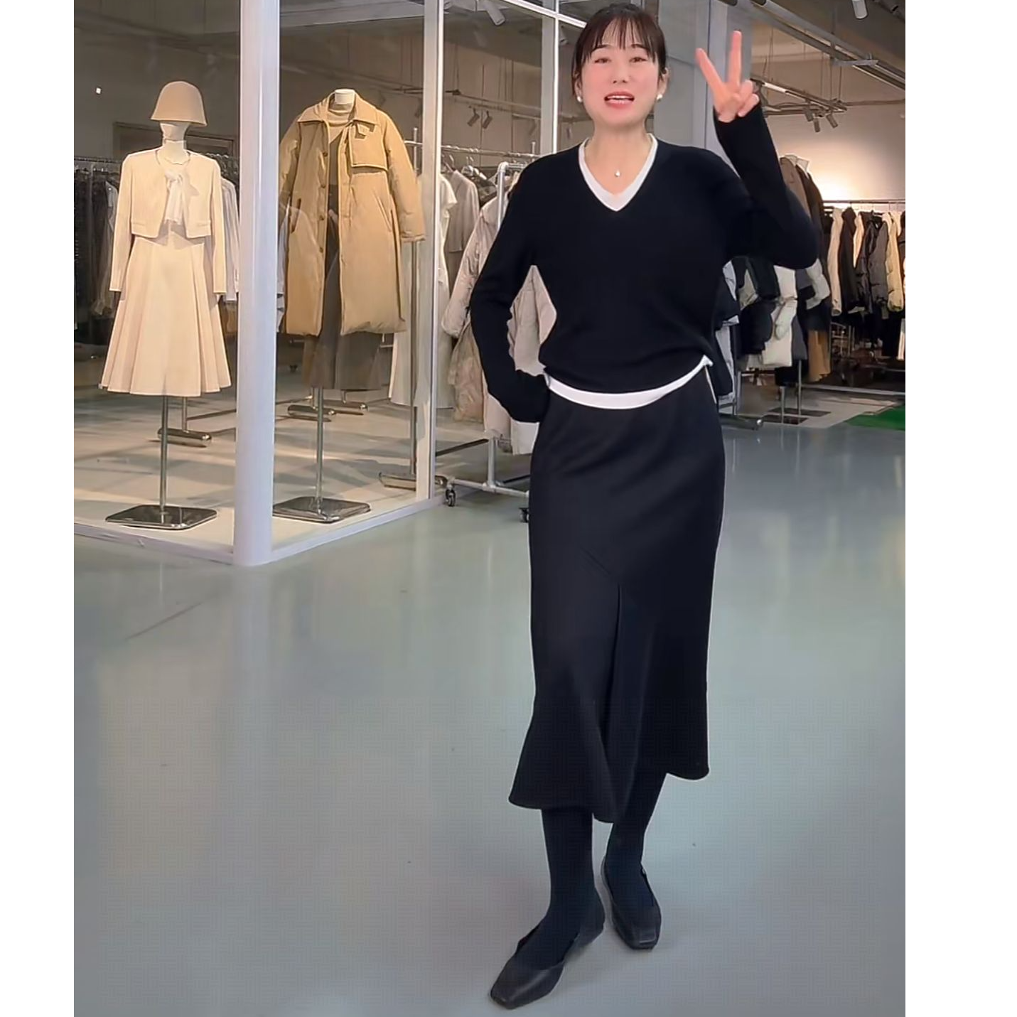 闪闪兒-精选设计师款高腰显瘦长半身裙44162